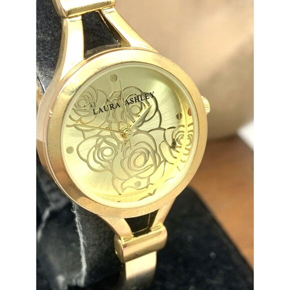 Laura Ashley Women\'s Watch LA31019 Floral Dial Quartz 27mm Gold Steel Ba… main image 12